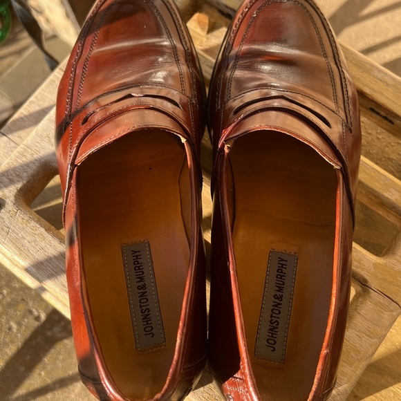 Johnston and Murphy Men’s Cognac Loafers B 11 Size 9.5W - Picture 10 of 13